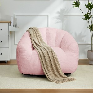 LIKEPAY Faux Rabbit Fur Single Bean Bag Sofa with Arms for Living Room, Bedroom, Gaming room - 1 of 4
