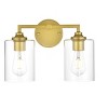 Elegant Lighting Mayson 2 light Brass and Clear Bath Sconce - 2 of 4