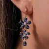 Vuskdtei18K Gold Plated Flower Dangle Earrings for Women, Hypoallergenic Cubic Zirconia Earrings, Elegant Chandelier Drop Earrings - 4 of 4