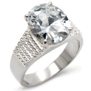 Slickblue Sterling Silver Ring with Sparkling Clear CZ, Perfect for Engagement or Statement Looks, Size 5-10 - 1 of 3