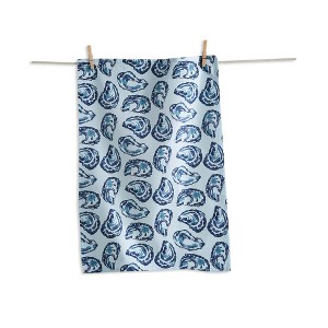 tag Blue Oyster Dishtowel Kitchen Towel Cotton Machine Washable, 18 x 27 inch - 1 of 1