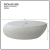 Elliptical Fiberglass Coffee Table,43.3'' Modern Irregular Matte Rock Center Table for Living Room,No Assembly Required-Baofuwish - 4 of 4