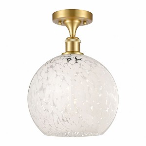 White Mouchette - 1 Light Semi-Flush Mount In Modern Style-13 Inches Tall and 10 Inches Wide - 1 of 1