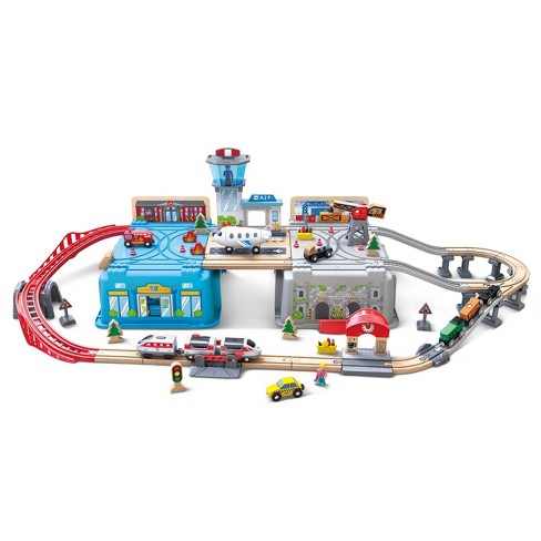 Hape Super Cityscape Transport Bucket Train Set - 80 Pcs : Target