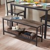 VYNXARIA Wood Dining Table Set for 4,Kitchen Table with 1 Benches,Breakfast Table Set for Small Space,Apartment,Dining Room, Home Office - 3 of 4