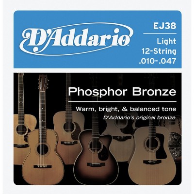 D'Addario EJ38 12-String Phosphor Bronze Light Acoustic Guitar Strings