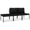 vidaXL Garden Lounge Set Black and Gray - 2 of 4