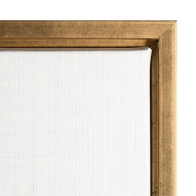 Abstract Gold and Gray Lily Canvas Print with Wooden Frame