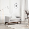 53.5"W Upholstered Bench, Ottoman Bench With Wood Legs & Bolster Pillows For End Of Bed, Bedroom, Living Room, Entryway - 3 of 4