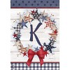 Briarwood Lane Everyday Garden Flag 12x18 For Outdoor American Wreath Monogram K Garden Flag Flags For Outside - 3 of 4