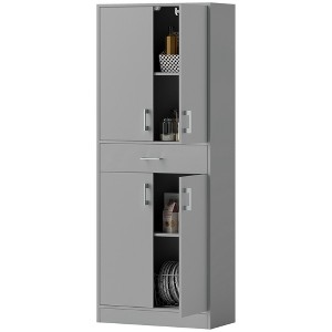 71" Kitchen Cabinet with Drawer and Adjustable Shelf, Freestanding Tall Kitchen Pantry - 1 of 4