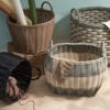 FONTOI Woven Wicker Multi-Use Storage Basket with Handles, Round Laundry Basket, Laundry Baskets for Towel, Toys, Cream&Grey, 15"*11.4"*18" - 3 of 4