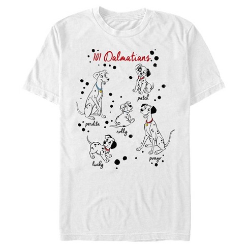 Men's One Hundred and One Dalmatians Character Names T-Shirt - White -  Medium