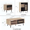 Kings Brand Furniture Nathan 3-Piece Living Room Set with Sideboard Cabinet, Coffee Table & End Table, Modern Storage, Oak/Black Finish - 2 of 4