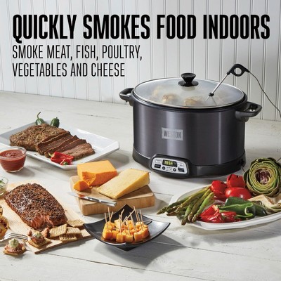 Weston Black Digital Display 6 Quart Indoor Smoker and Slow Cooker