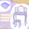 Infans Kids Vanity Set Princess Vanity Table & Chair Set with Lighted Mirror - 2 of 4