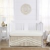 Sweet Jojo Designs Boy or Girl Gender Neutral Unisex Baby Crib Bed Skirt Boho Fringe Linen Taupe and White - 2 of 3