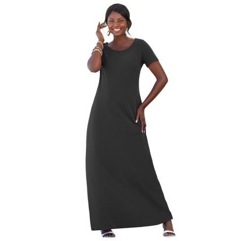 Jessica London Women's Plus Size T-shirt Casual Short Sleeve Maxi Dress ...