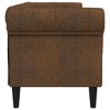vidaXL 3-Seater Chesterfield Sofa - Brown Fabric Upholstered Living Room Settee - Stylish & Comfortable Furniture - 4 of 4