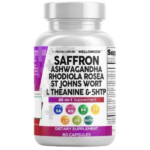 Clean Nutraceuticals Saffron Supplements Extract 100mg + Ashwagandha L ...