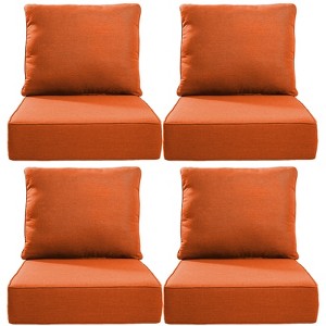 POCASSY 6" Outdoor Cushion Set, 24"x24" Replacement Water Resistant Zippered Cushion for Chairs - 1 of 4