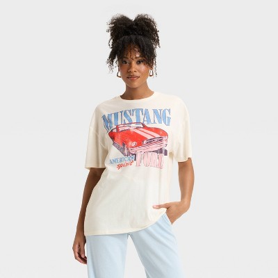 Women's Mustang Oversized Graphic T-Shirt - Off-White