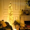 6ft Pencil Christmas Tree, Slim Artificial Christmas Tree with Realistic Branches and Warm White LED Lights - 4 of 4