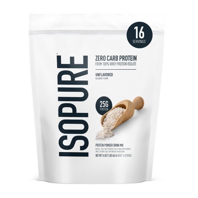 Isopure Zero Carb 100% Whey Protein Isolate Unflavored Protein Powder - 16oz