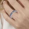 Pompeii3 3ct Blue Diamond Eternity Wedding Ring 14K White Gold Lab Created - 3 of 4