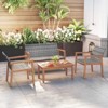 Tangkula 8 Pieces Patio Furniture Set PE Rattan Patio Bistro Set w/ Loveseat - 2 of 4