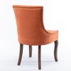 Kumasinova Set of 2 Side Dining Chair, Thickened Fabric Kitchen Chairs with Neutrally Toned Solid Wood Legs & Bronze Nail Head - 3 of 4