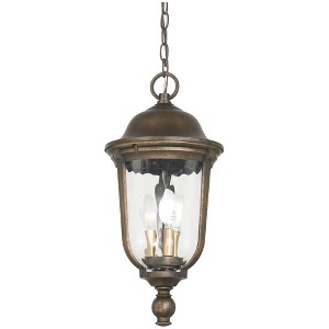Minka Lavery Industrial Outdoor Hanging Light Fixture Tavira Bronze Damp Rated 19 3/4" Clear Seedy Glass for Post Exterior Porch - 1 of 3