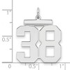 Black Bow Jewelry Sterling Silver, Athletic Collection, Large Polished Number 38 Pendant - 2 of 4