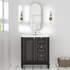 SpassWay 16 x 32 Inch Recessed Medicine Cabinet Oval Pill-Shaped Black Metal Frame with Mirror for Bathroom Vanity - 2 of 4