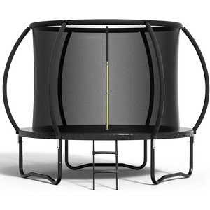 Zevemomo 8FT Pumpkin Trampoline with Safety Net & Ladder, Coated Metal Frame, ASTM Certified for Kids & Adults, Large Outdoor Backyard Trampoline - 1 of 4