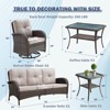 Buenhomino Outdoor 5 Pieces Coversation Set with Swivel Rocking Chair, Patio Furniture High Back Couch with Coffee Table for Porch Balcony Backyard - 3 of 4
