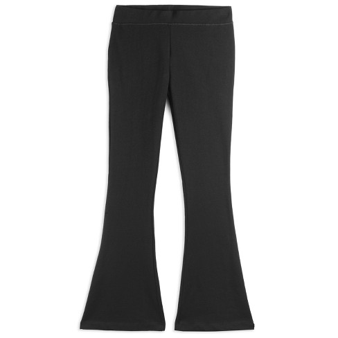 Mightly Girls Fair Trade Organic Cotton Flare Leggings Yoga Pant - Small  (6.7), Black
