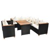 vidaXL Patio Furniture Set of 5 Black and Cream White Poly Rattan - 3 of 4