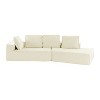 Modern  Chenille Sectional Sofa Set, Upholstered Sleeper Couch, Chaise Lounge for Living Room, Bedroom, Indoor Furniture - Maison Boucle - 3 of 4