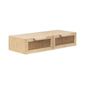 Kate and Laurel Ori Floating Console Rattan, 28x13x6, Natural - 1 of 4