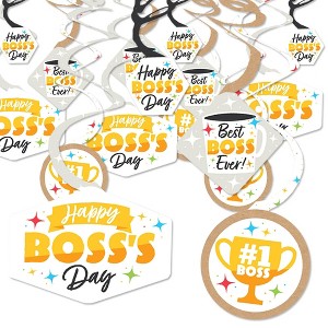 Big Dot of Happiness Happy Boss's Day - Best Boss Ever Hanging Decor - Party Decoration Swirls - Set of 40 - 1 of 4