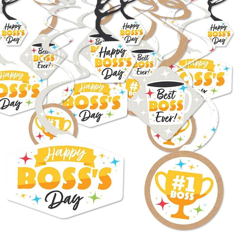 Big Dot of Happiness Happy Boss's Day - Best Boss Ever Hanging Decor - Party Decoration Swirls - Set of 40, 1 of 9