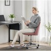 DOMETOUR 1Pc Modern Fabric Armless Adjustable Swivel Office Desk Chairs with Wheels - 3 of 4