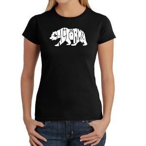 LA Pop Art Women's Word Art T-Shirt - California Bear - 1 of 4