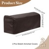 Unique Bargains PU Leather Anti-Slip Stretch Couch Arm Slipcovers 2 Pcs - 2 of 4