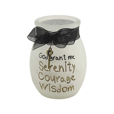 Stony Creek 4.0" Serenity Pre-Lit Small Jar Lords Prayer Ribbon Frosted  -  Novelty Sculpture Lights