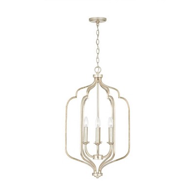 Elegant Ophelia 6-Light Winter Gold Chandelier with Distressed Finish
