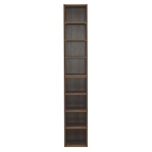 Vynxaria Walnut 8-Layer Media Tower & Display Cabinet with Adjustable Shelves, Versatile for All. - 1 of 4