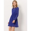 INSPIRE CHIC Women's Choker V Neck Vintage Flared Gilding Metallic Shiny Star A-Line Dress - 3 of 4