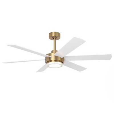 Parrot Uncle 54" Modern Gold LED Ceiling Fan with Light and Remote